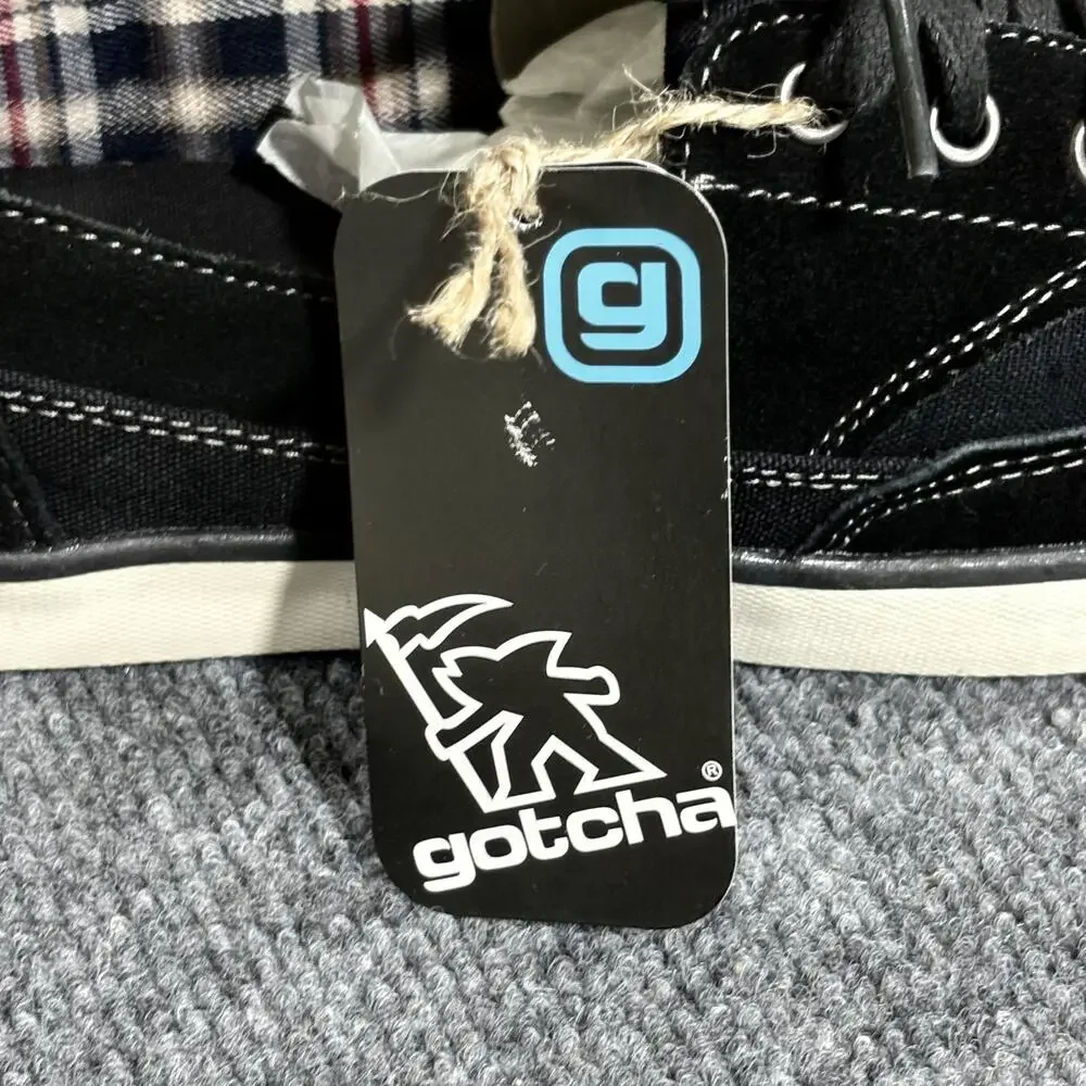 Gotcha Shoes Mens Size 9.5 Black Laguna Leather Canvas Boat Skate Surf Casual